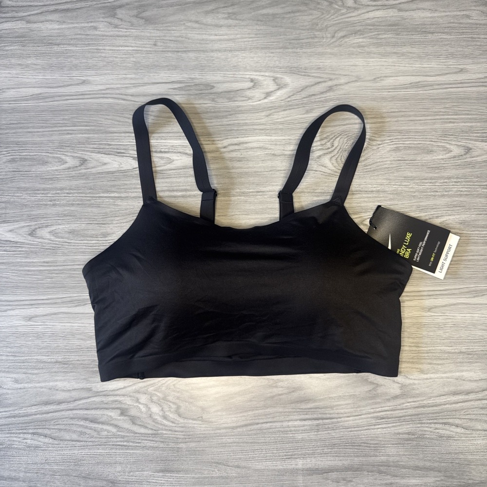 Nike Indy Luxe Black Light Support Padded Sports Bra Sz L NWT